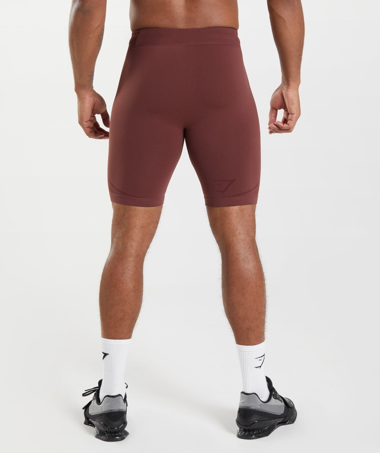 315 Seamless 1-2 Shorts Cherry Brown-Athletic Maroon Gymshark