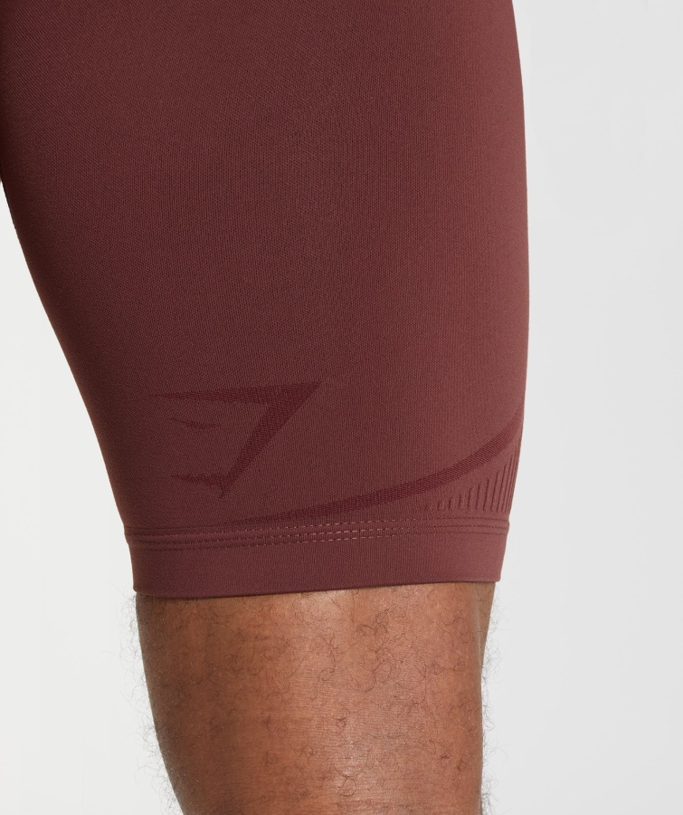 315 Seamless 1-2 Shorts Cherry Brown-Athletic Maroon Gymshark
