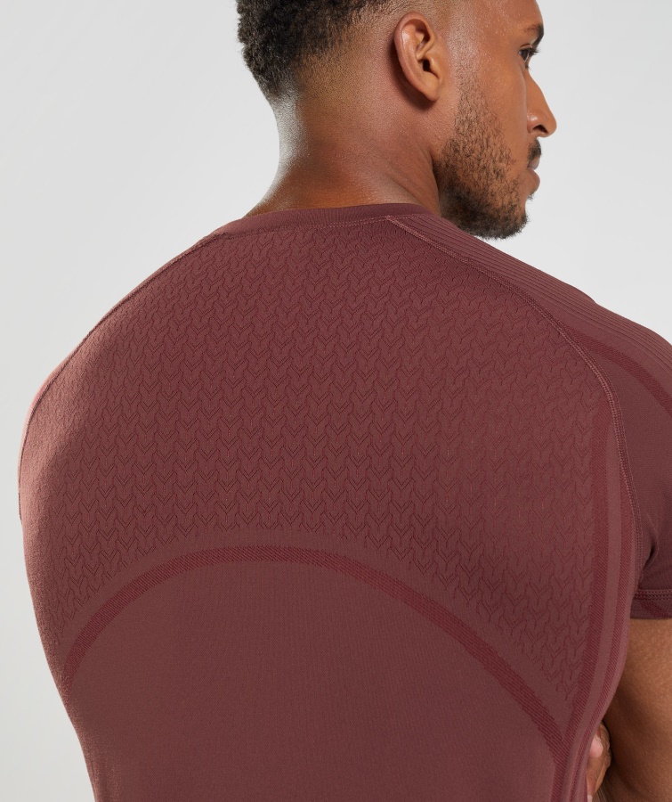 315 Nahtloses T-Shirt Kirschbraun Gymshark