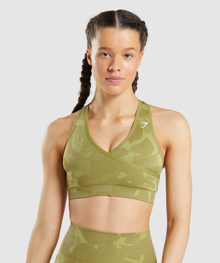 Adapt Camo Nahtloser Sport-BH Savanna-griffin Green Gymshark