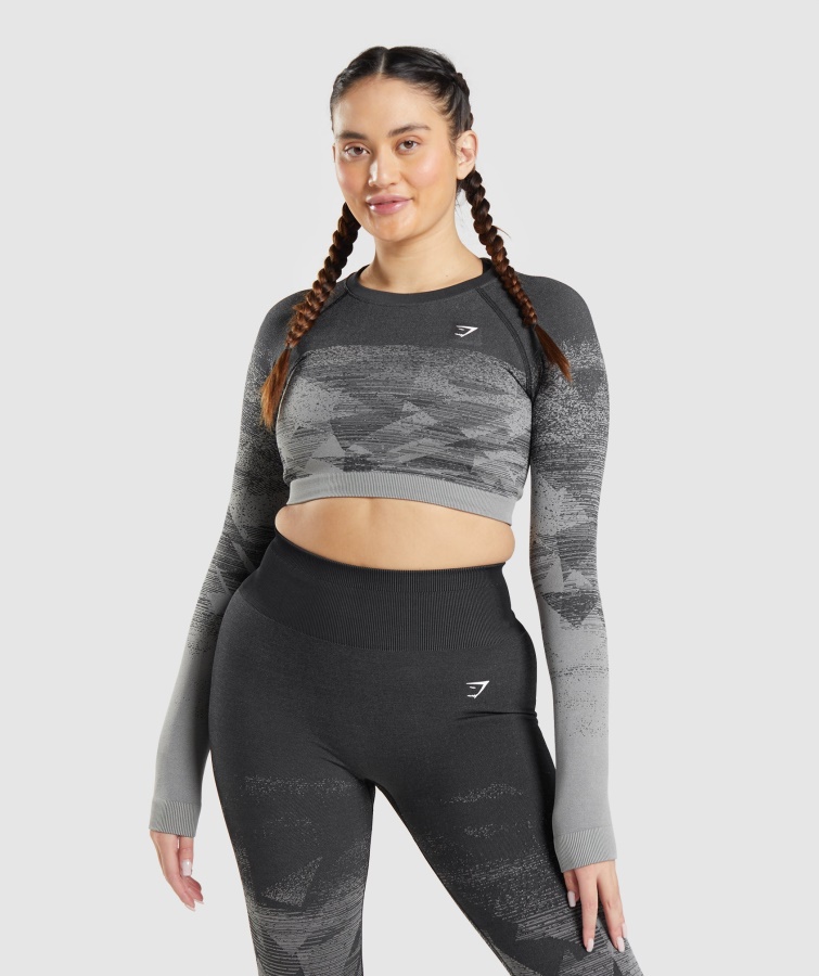 Adapt Ombre Crop Top Triangel-schwarz Gymshark