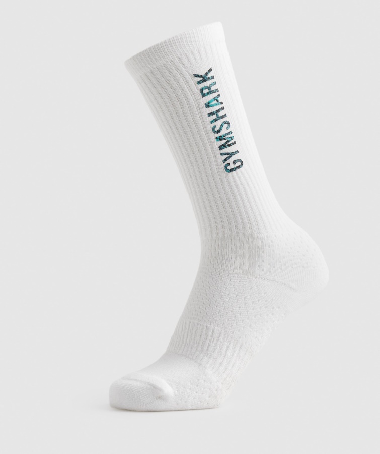 Crew-Socken Mit Animal-Print Weiß Gymshark