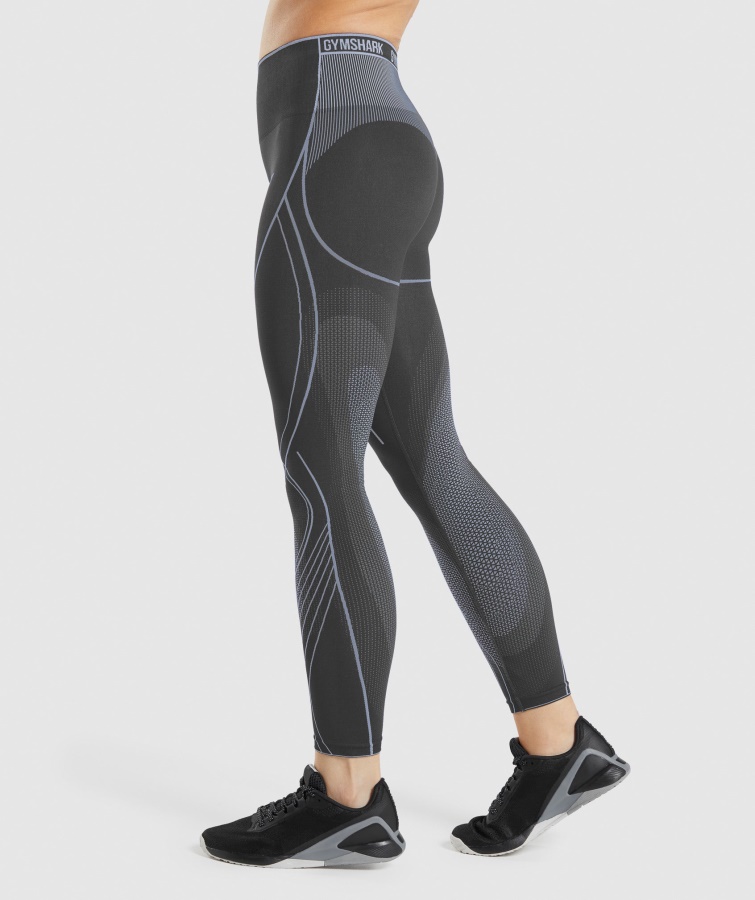 Apex Seamless High Rise Leggings Onyxgrau-lavendelblau Gymshark