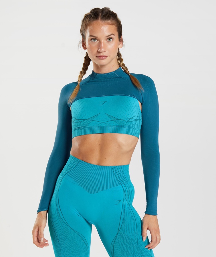 Apex Nahtlose Achselzucken Atlantischer Blauhai Blauer Gymshark
