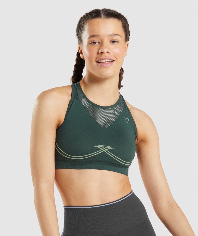 Apex Nahtloser Sport-BH Obsidiangrün-gurkengrün Gymshark