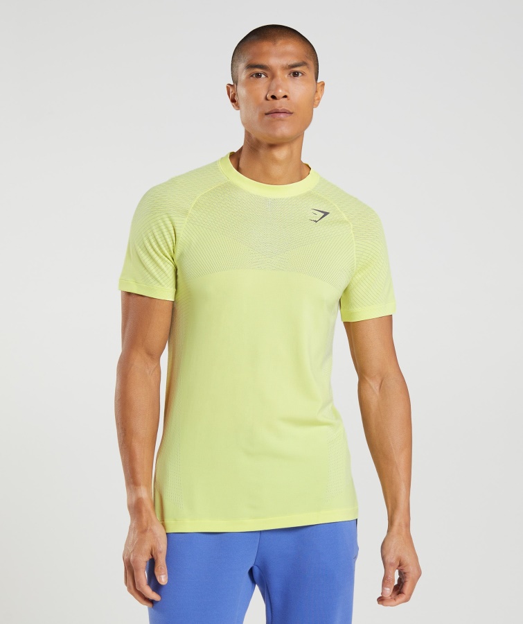 Apex Nahtloses T-shirt Glühwürmchen Grün-weiß Gymshark