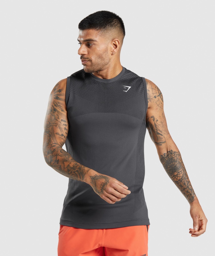 Apex Seamless Tank Onyx Grau-schwarz Gymshark