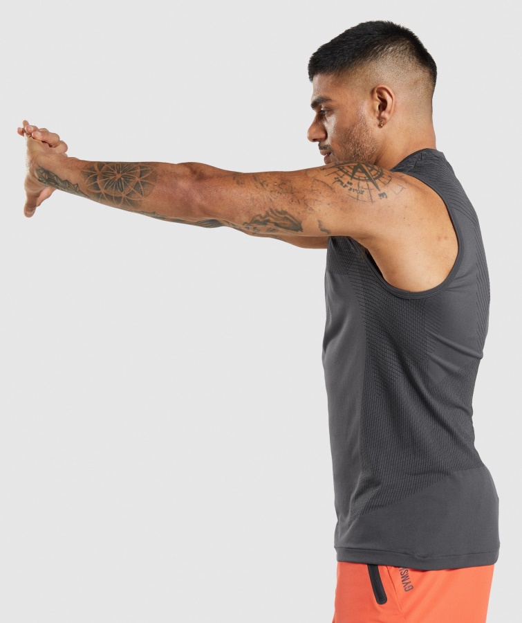 Apex Seamless Tank Onyx Grau-schwarz Gymshark