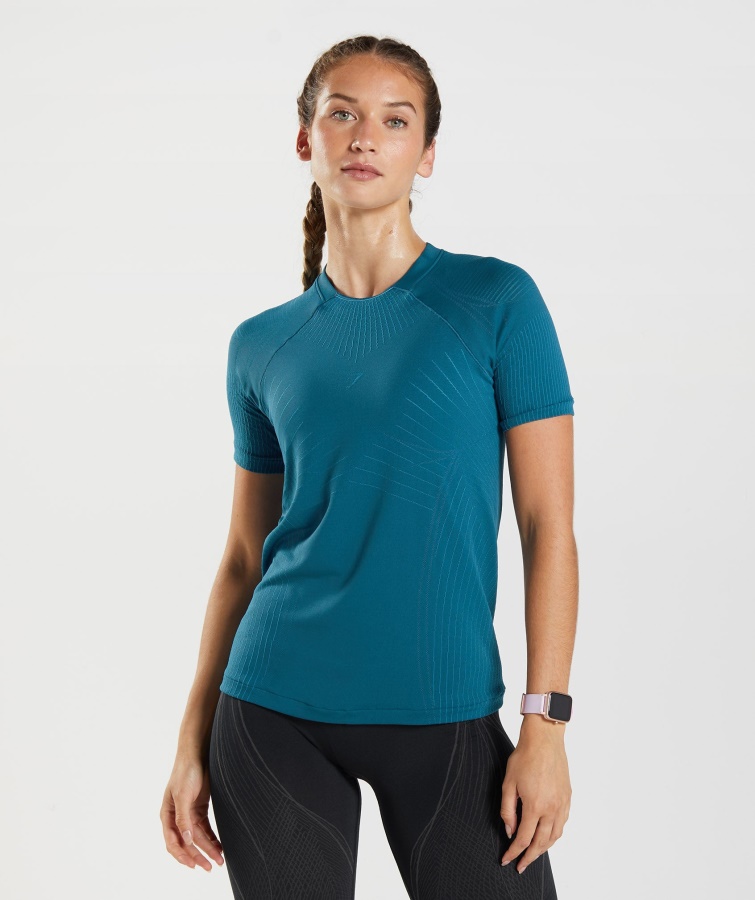 Apex Nahtloses Oberteil Atlantic Blue-shark Blue Gymshark
