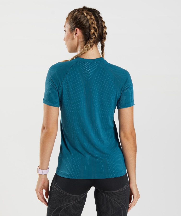 Apex Nahtloses Oberteil Atlantic Blue-shark Blue Gymshark