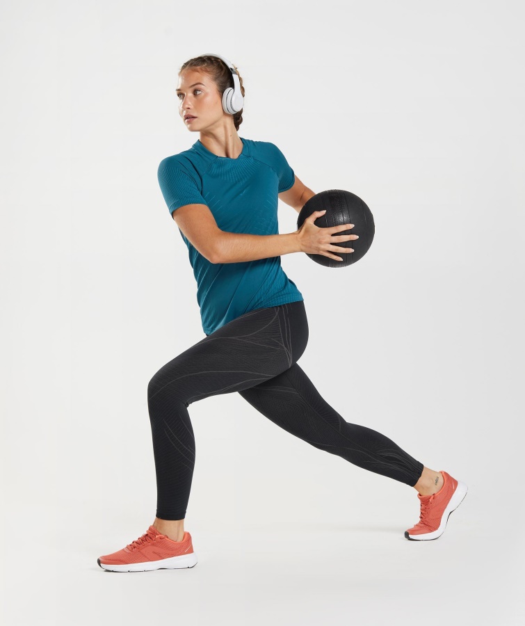 Apex Nahtloses Oberteil Atlantic Blue-shark Blue Gymshark
