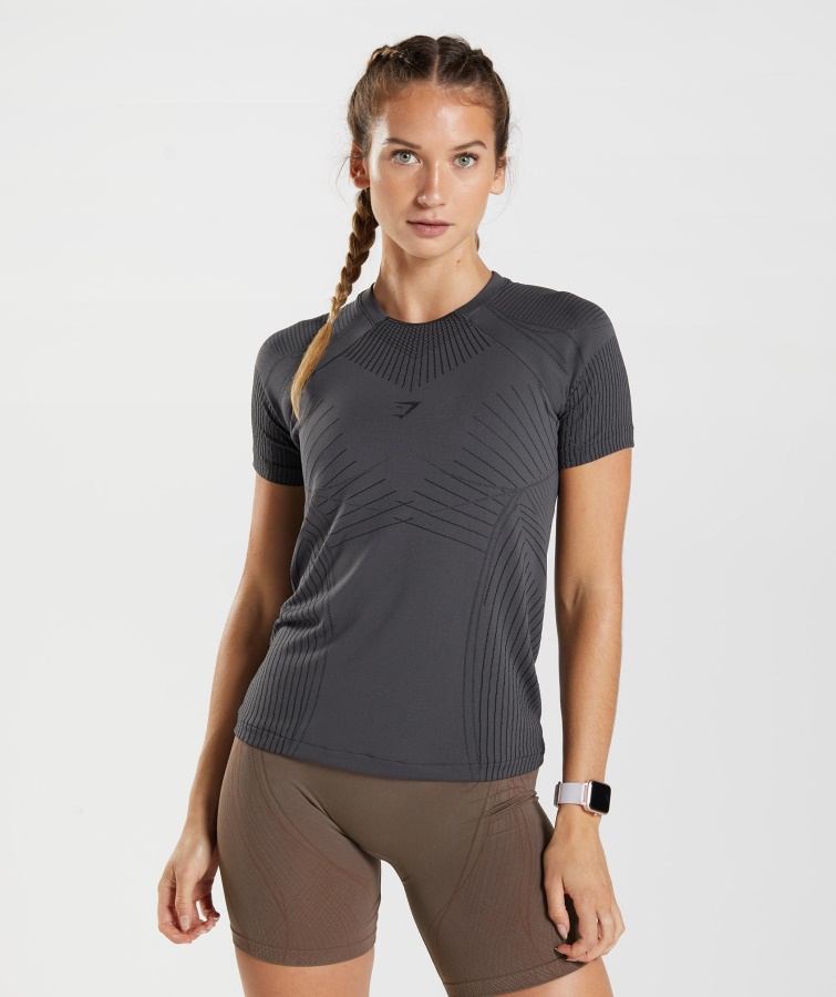 Apex Seamless Top Onyxgrau-schwarz Gymshark