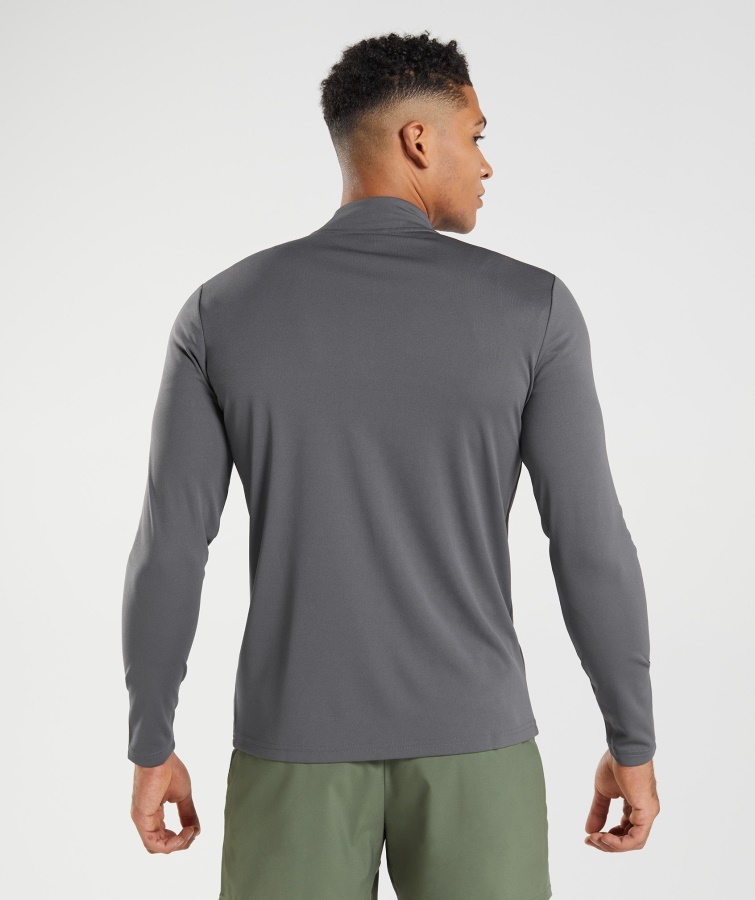 Angekommen 1-4 Zip Pullover Silhouette Grau Gymshark