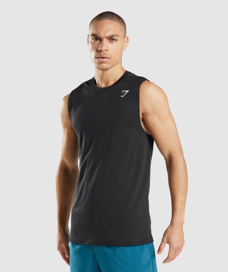ärmelloses T-shirt Ankunft Schwarz Gymshark