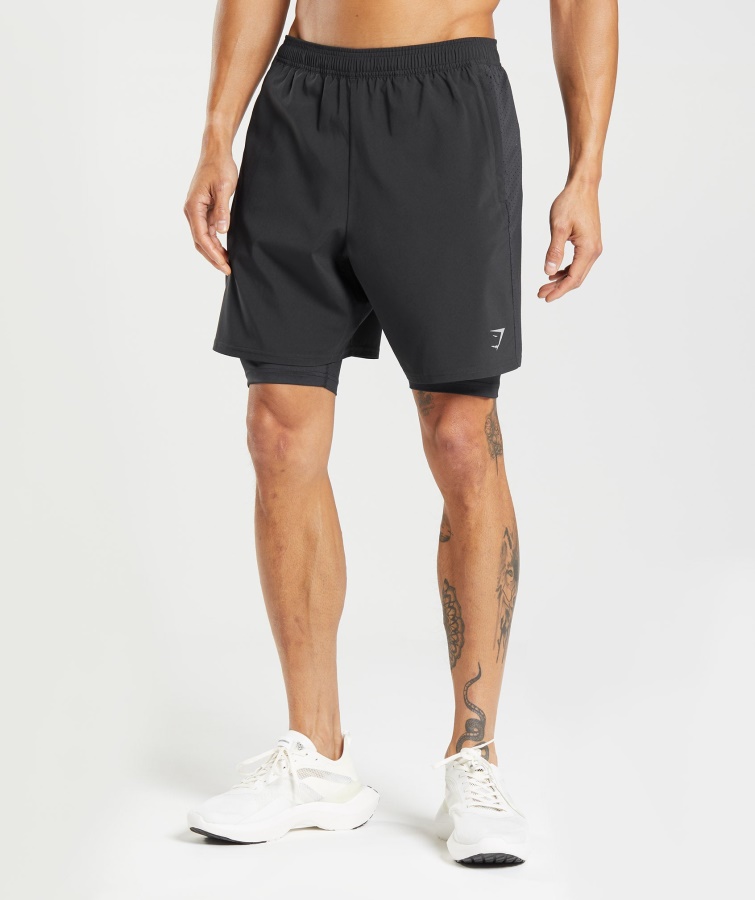 Aspekt 2 In 1 Kurzer Schwarzer Gymshark