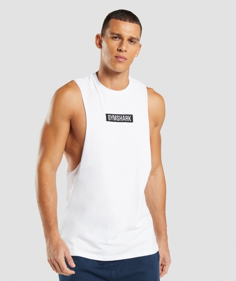 Tank Mit Zentralem Fallarm, Weißer Gymshark