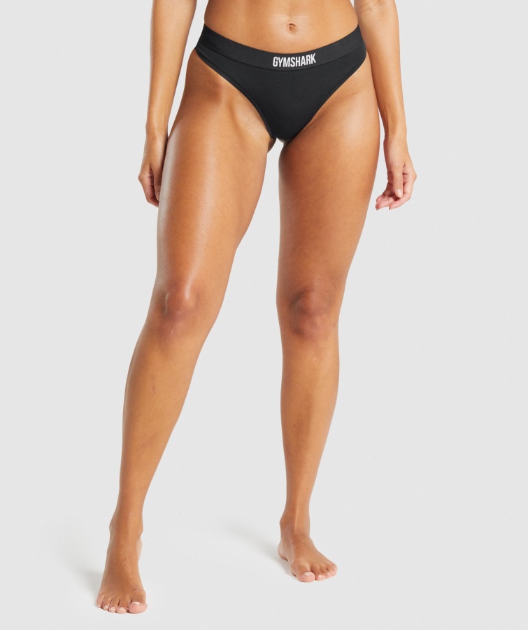 Baumwoll-String Schwarz Gymshark