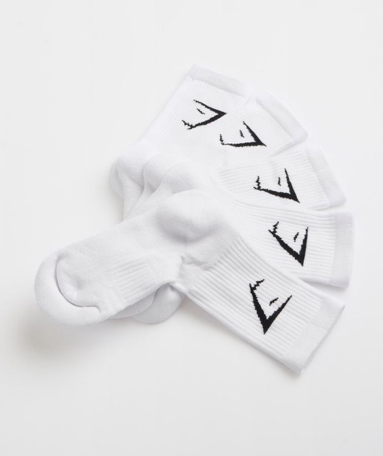 Crew-Socken, 5er-Pack, Weiß, Gymshark