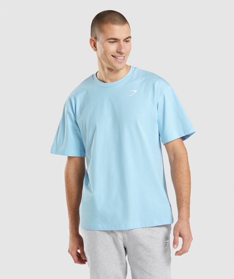Essential Oversized T-Shirt Leinen Blau Gymshark