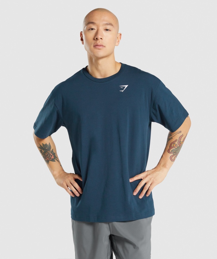 Essential T-Shirt In Übergröße Navy Gymshark