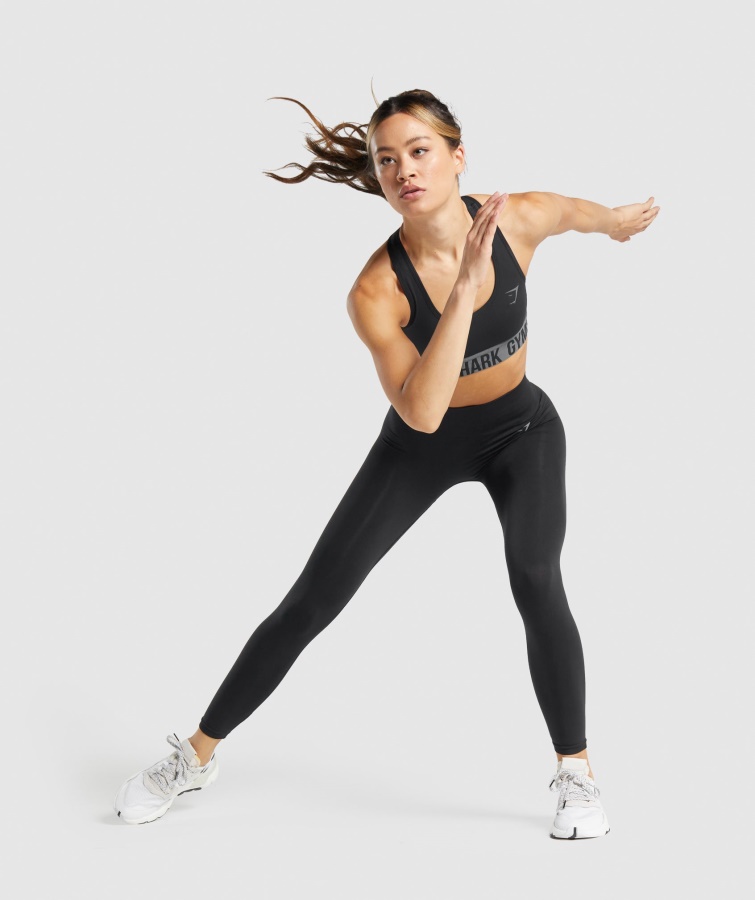 Fit Nahtloser Sport-BH Schwarz Gymshark