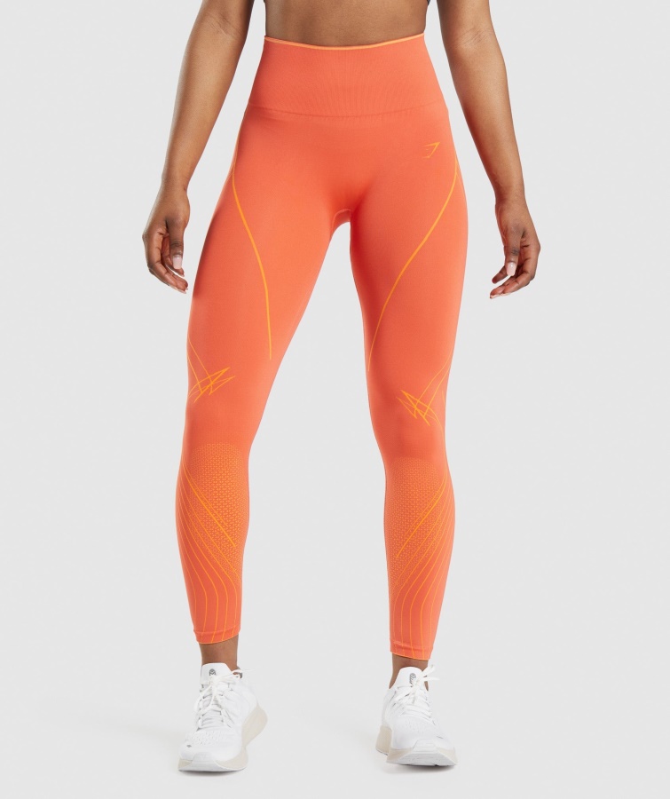 Gymshark Apex Nahtlose Hohe Leggings Papaya Orange-apricot Orange