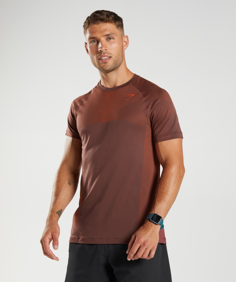 Gymshark Apex Nahtloses T-shirt Kirschbraun-pfefferrot