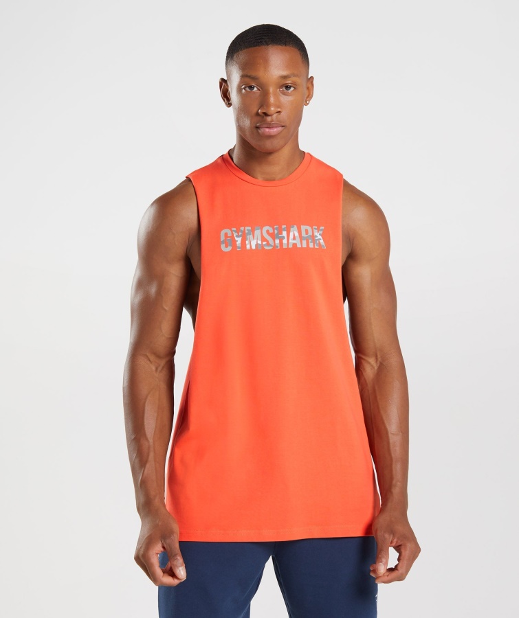 Gymshark Apollo Infill Drop Arm Tank Papaya Orange