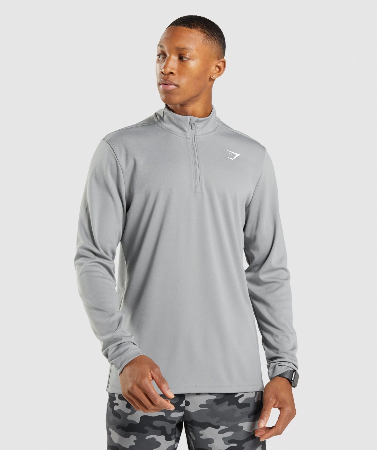Gymshark Arrival 1-4 Zip Pullover Rauchgrau