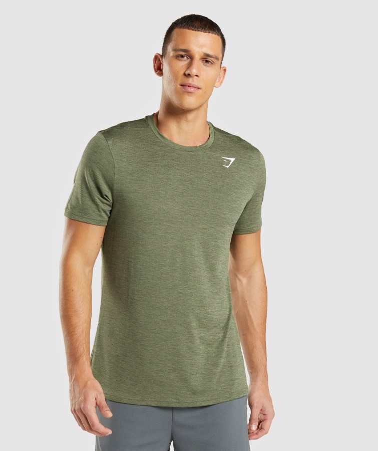 Gymshark Arrival Merl T-Shirt Core Olive-Kalamata Olive Merl