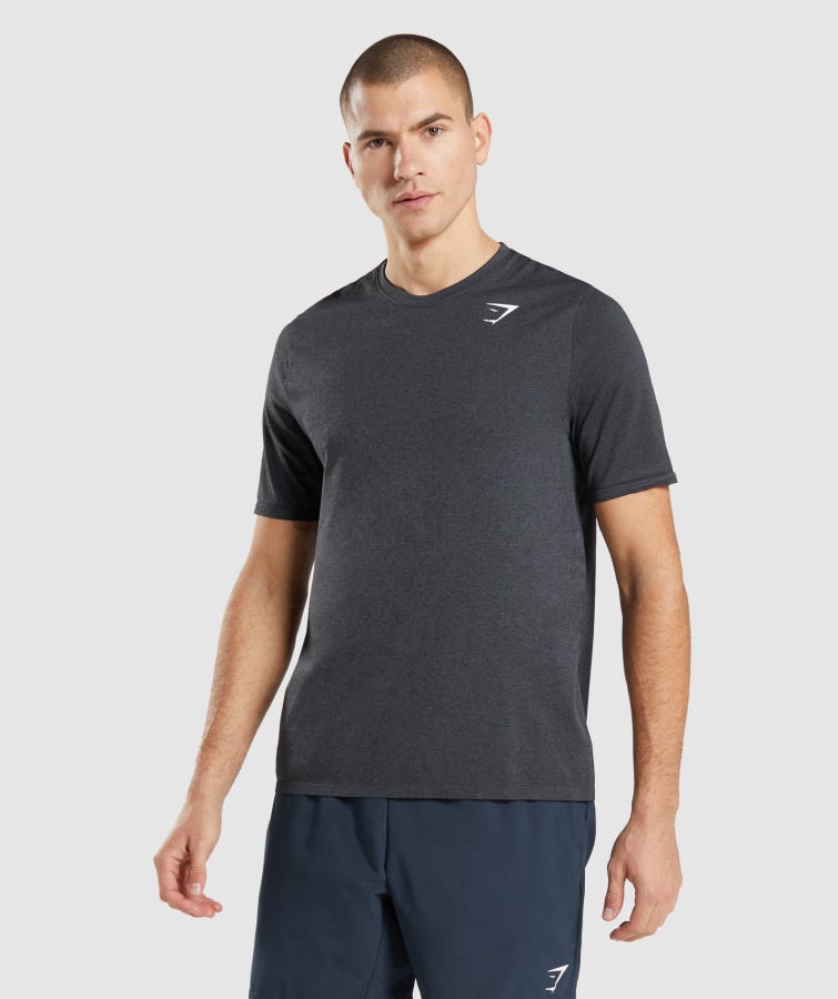 Gymshark Arrival Nahtloses T-shirt Schwarz Meliert
