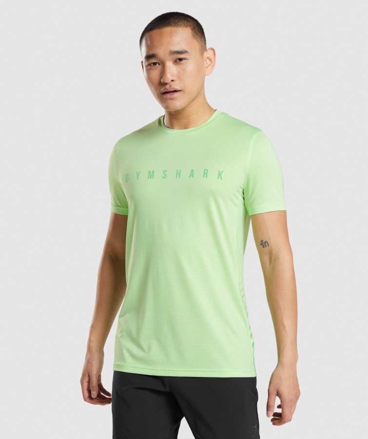 Gymshark Bali Grünes T-Shirt Mit Sportstreifen