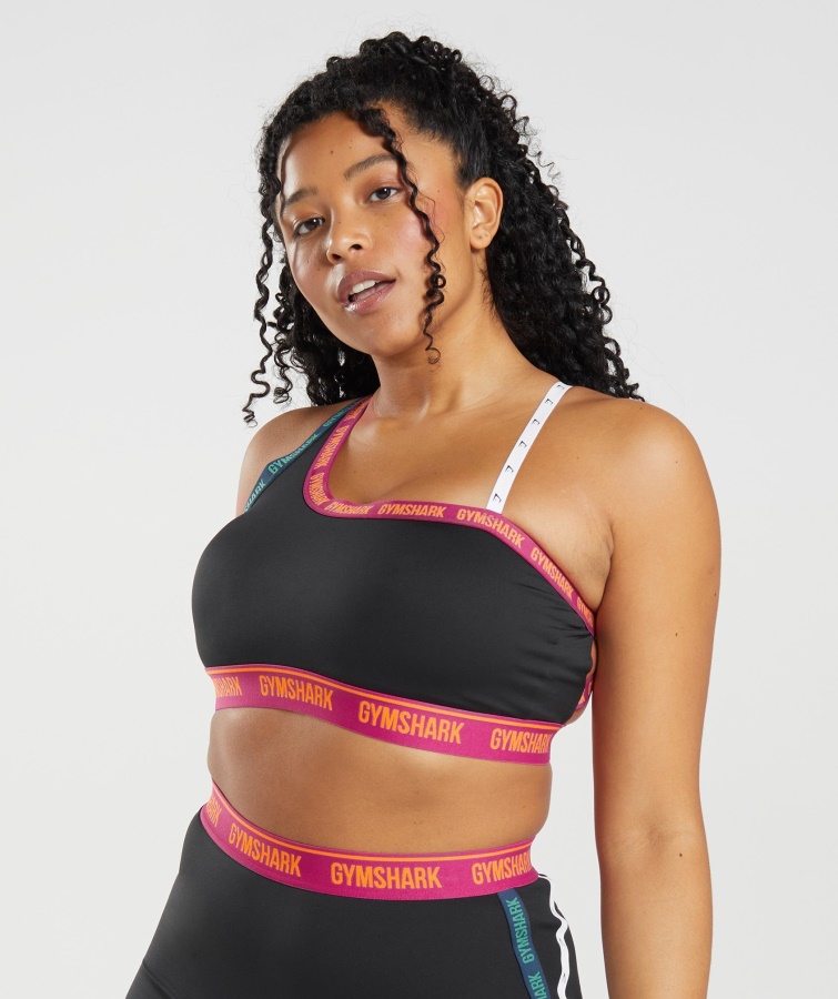 Gymshark Black-dragon Pink-alpine Green Strike Sport-BH