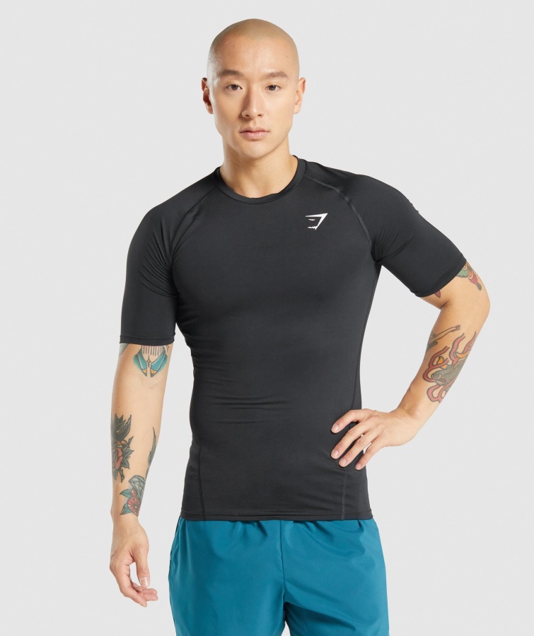 Gymshark Baselayer-T-Shirt In Schwarz