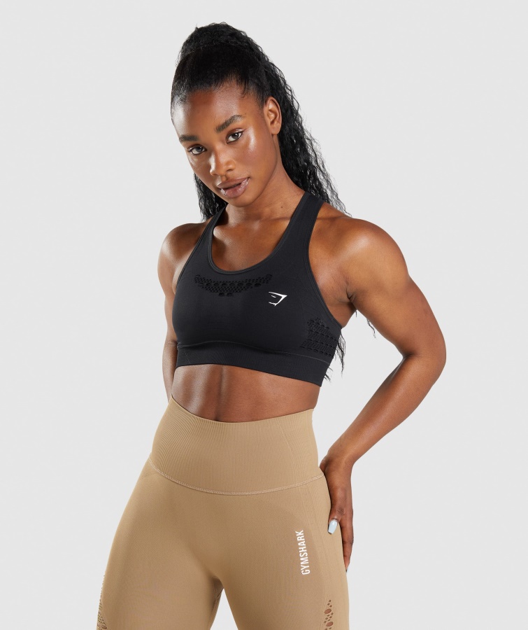 Gymshark Black Energy Nahtloser Sport-BH