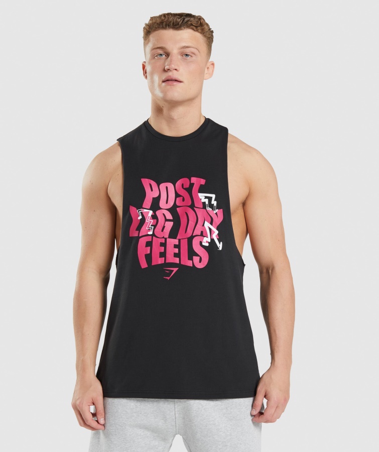 Gymshark Black Leg Day Drop Arm Tank