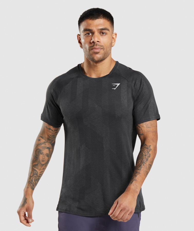 Gymshark Apex-T-Shirt In Schwarz-Onyxgrau