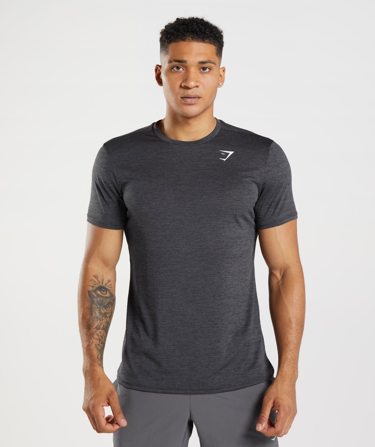 Gymshark Black-Onyx Grau Meliertes Arrival T-Shirt