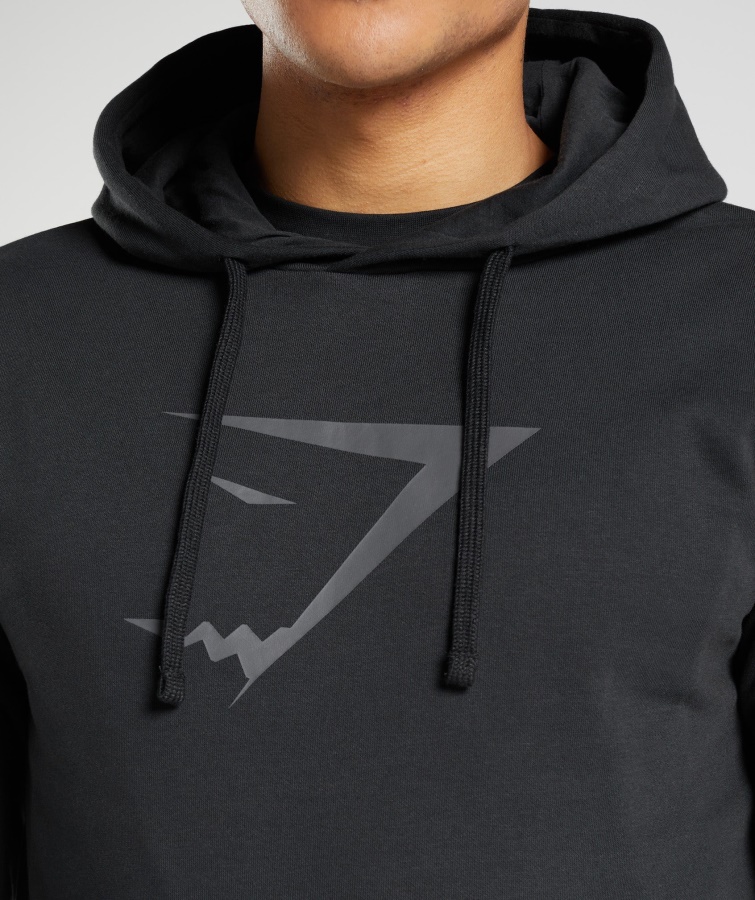 Gymshark Schwarzer Kapuzenpullover Mit Sharkhead-Füllung