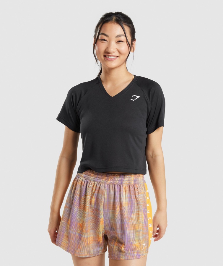 Gymshark Schwarzes Sport-Midi-T-Shirt
