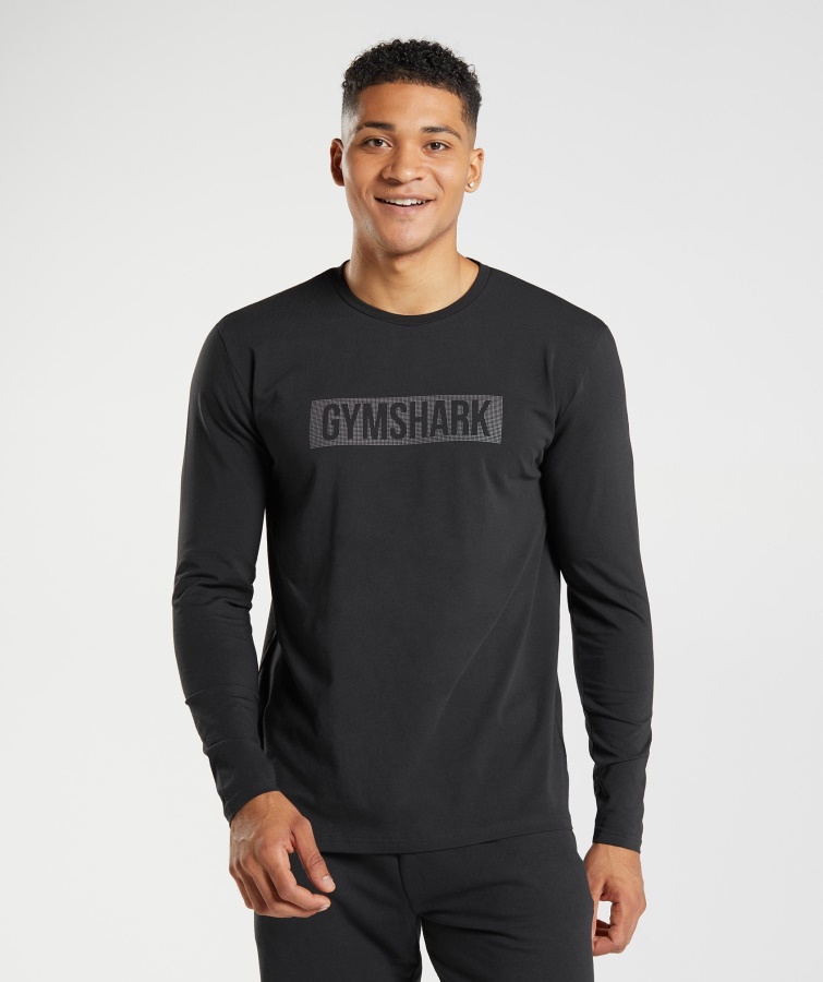Gymshark Block Langarm T-shirt Schwarz
