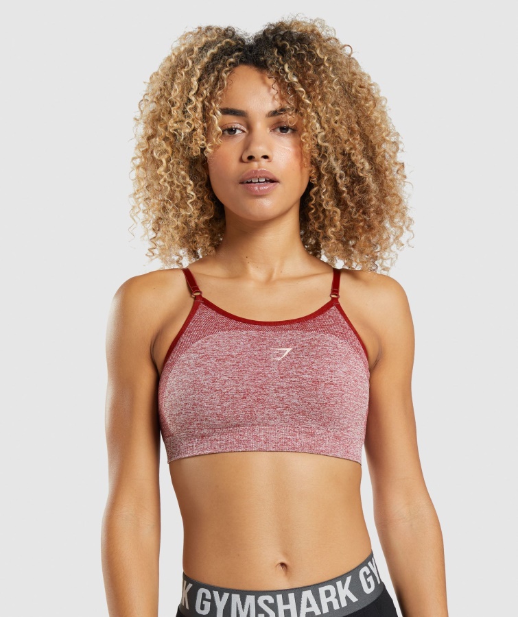 Gymshark Sport-BH Mit Flexiblen Riemchen, Weinrot Meliert
