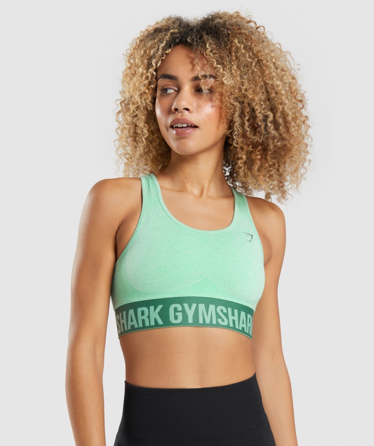 Gymshark Cactus Green Marl Flex Sport-BH