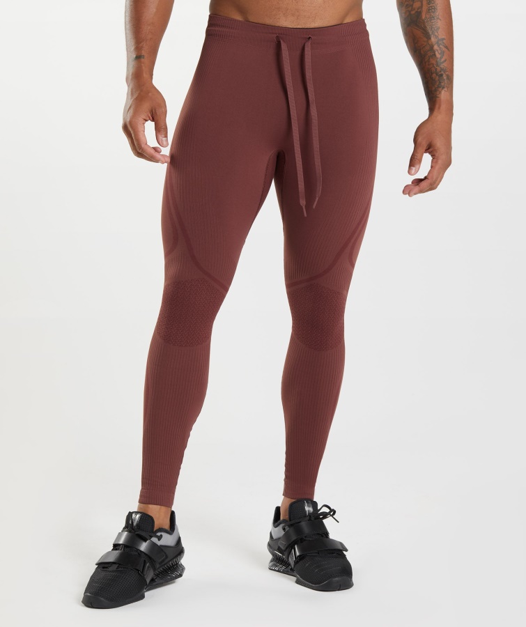 Gymshark Kirschbraun-athletische Kastanienbraune 315 Nahtlose Strumpfhose