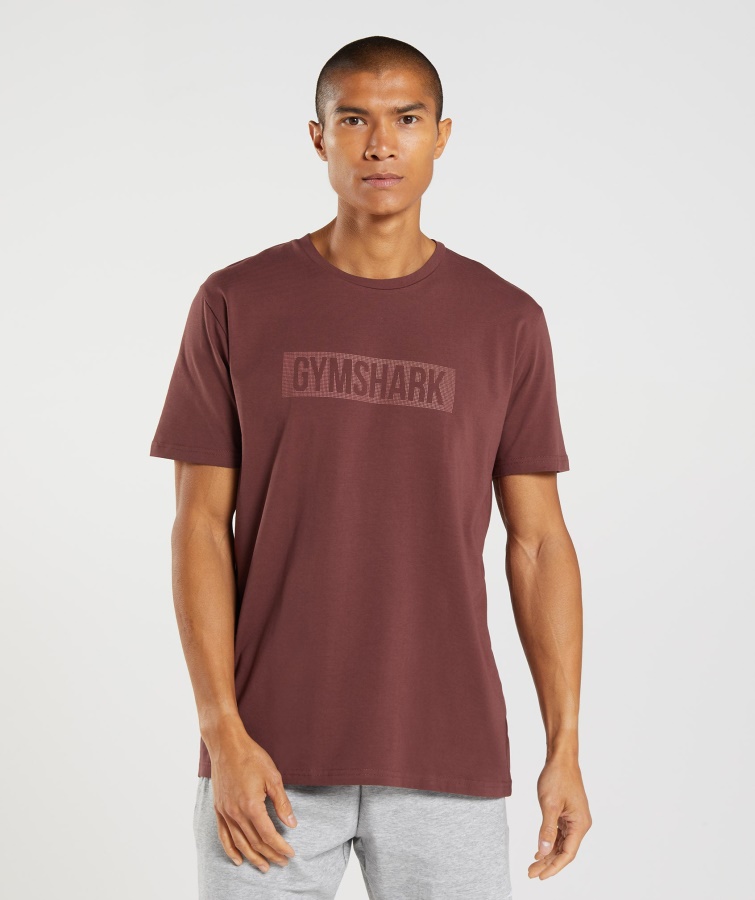 Gymshark Kirschbraunes Block-T-Shirt