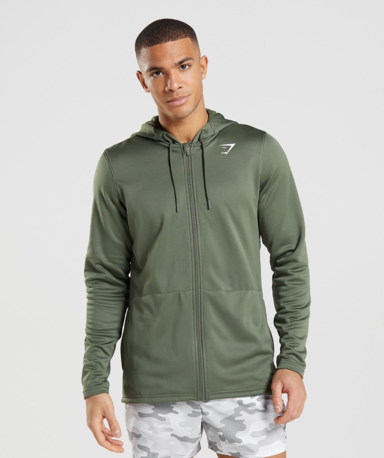 Gymshark Core Olive Arrival Hoodie Mit Reißverschluss