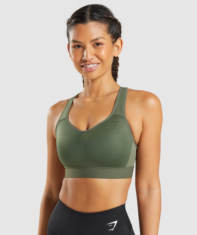 Gymshark Core Olive Leichter Sport-BH Mit Hohem Halt