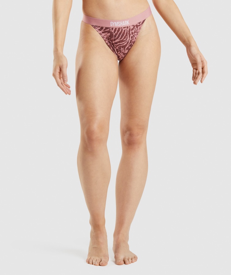 Gymshark Hoch Sitzender Tanga Aus Baumwolle Alice Pink