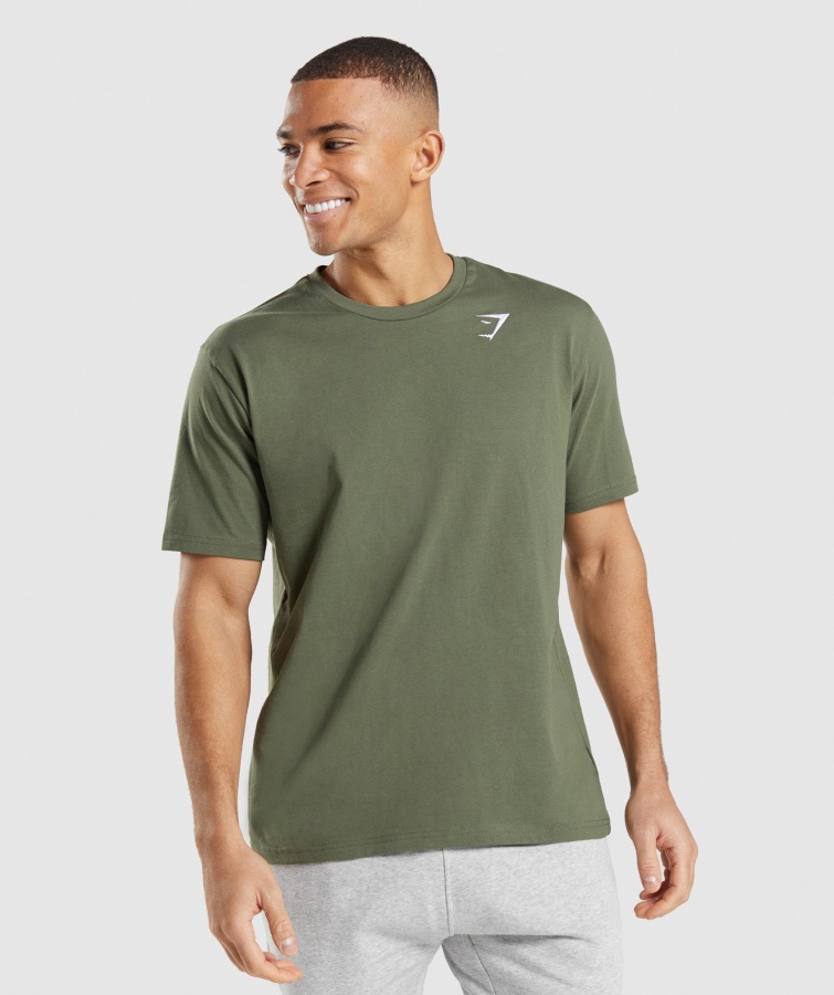 Gymshark Crest T-Shirt Kernoliv