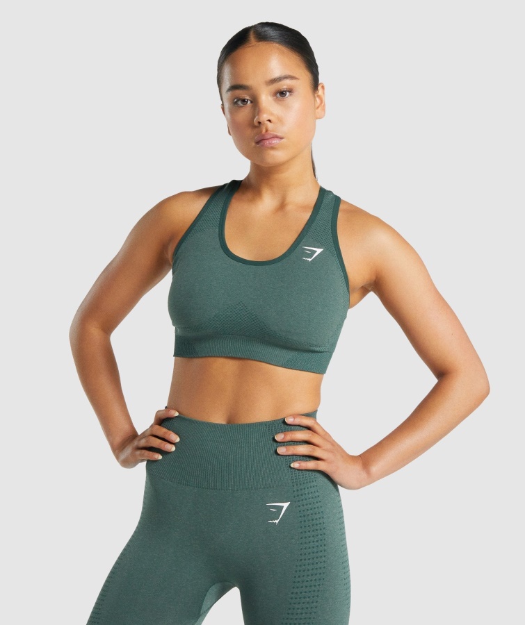 Gymshark Dunkelgrün Meliert Vital Seamless 2.0 Sport-BH